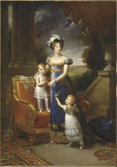 Francois Pascal Simon Gerard Portrait of la duchesse de Berry et ses enfants Sweden oil painting art